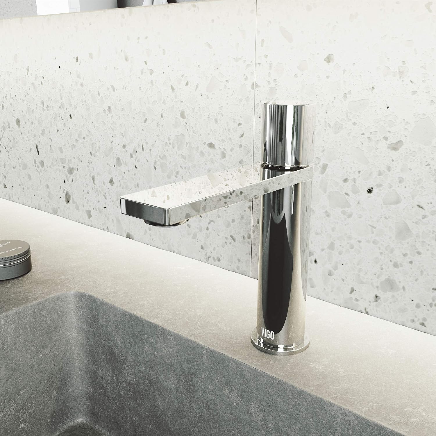 VIGO Halsey Single-Handle Single-Hole Mount Bathroom Sink Faucet, 8-Inch, Chrome, Modern Design, Solid Brass, 1.2 GPM WaterSense & Ceramic Disc Valve, Corrosion-Resistant