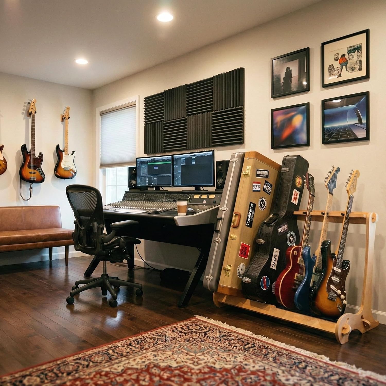 A&S Crafted Products Combo Guitar & Case Stand for Acoustics & Electrics - The VersaRack | Nitro Safe | Made in U.S.A.