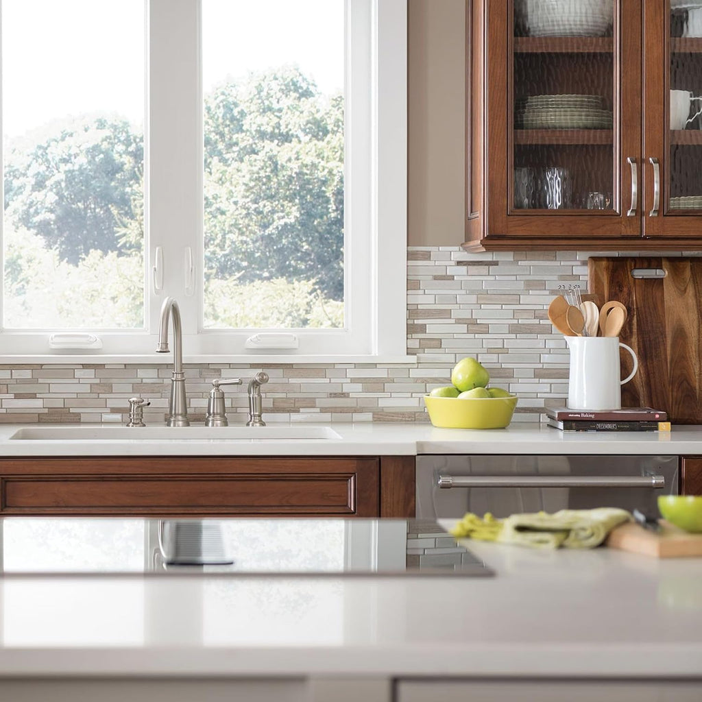 Moen 87042SRS Edison One-Handle High Arc Kitchen Faucet with Side Sprayer and Soap Dispenser, 4-Hole, Spot Resist Stainless