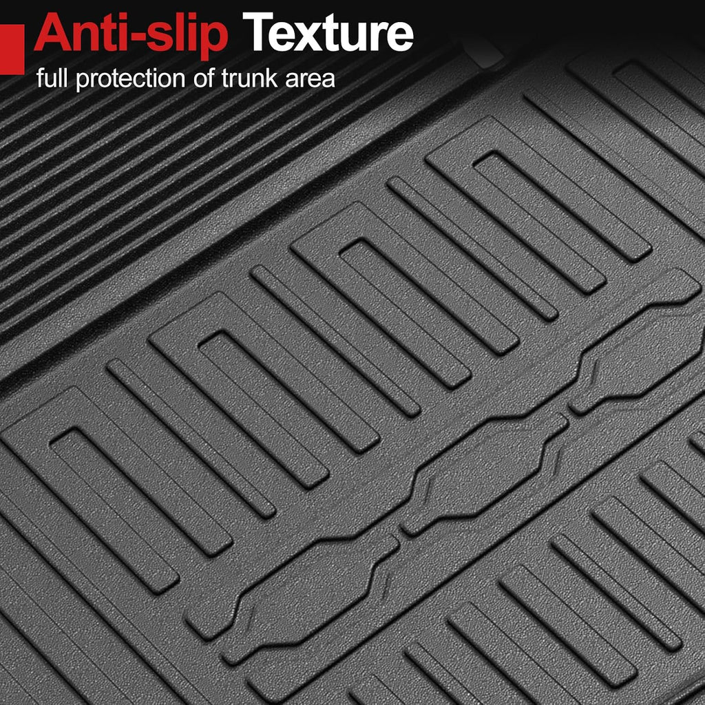 Floor Mats for 2017-2023 GMC Acadia 6 Passenger Captain Chairs All Weather Cargo Mat with Backrest Mat for 2023 GMC Acadia Denali Accessories