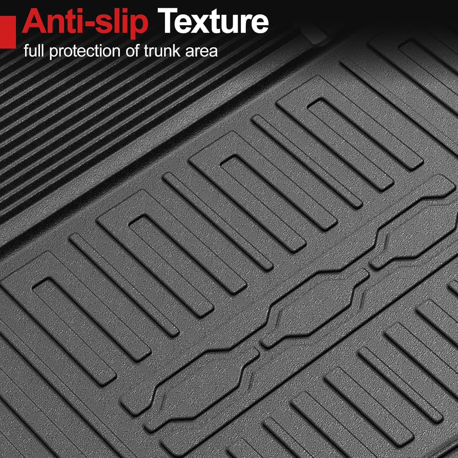 Floor Mats for 2017-2023 GMC Acadia 6 Passenger Captain Chairs All Weather Cargo Mat with Backrest Mat for 2023 GMC Acadia Denali Accessories