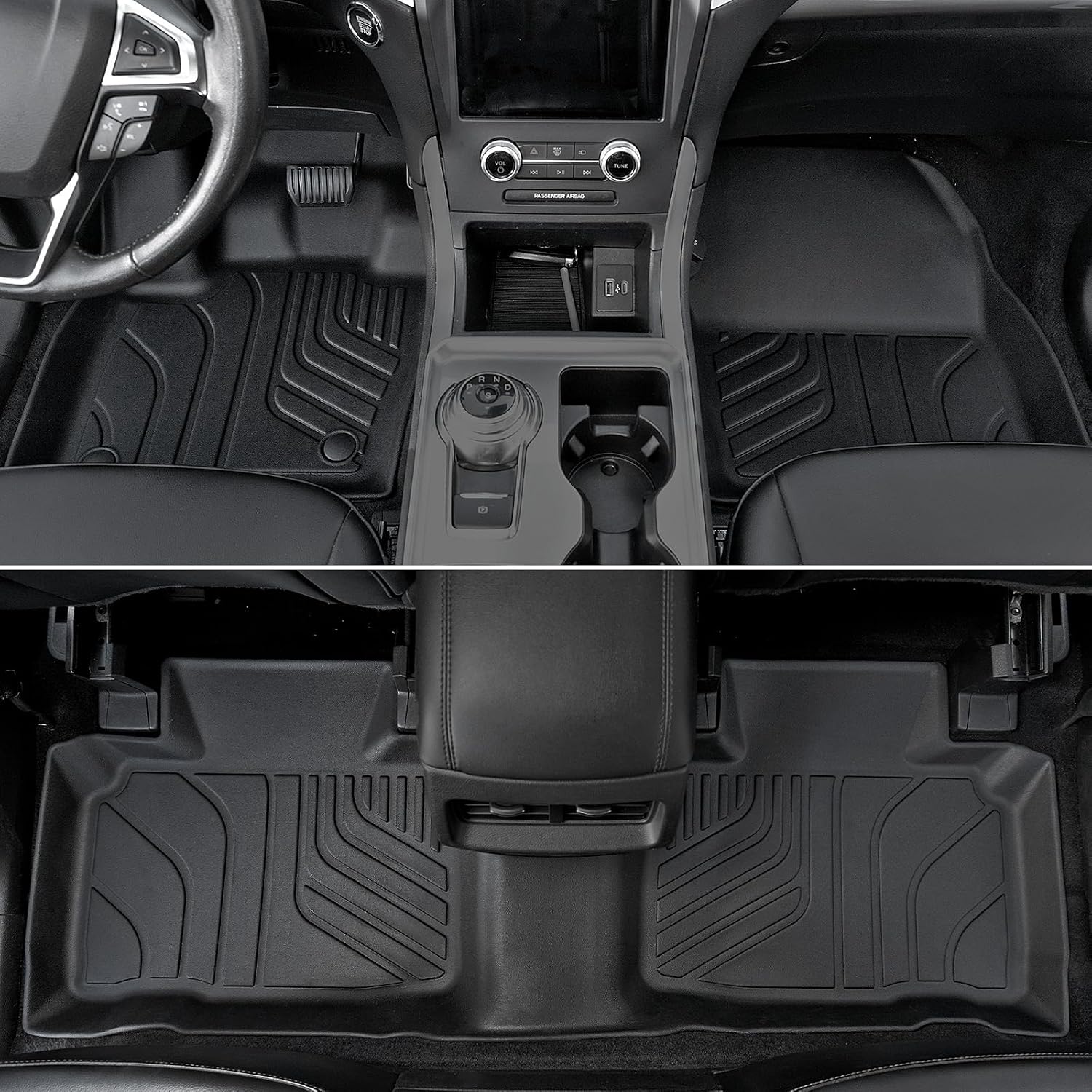 Floor Mats for Ford Edge 2015-2026, All Weather Floor Mats Trunk Cargo Liner with Backrest Protectors and Door Sill Guards Accessories, Full Coverage Set
