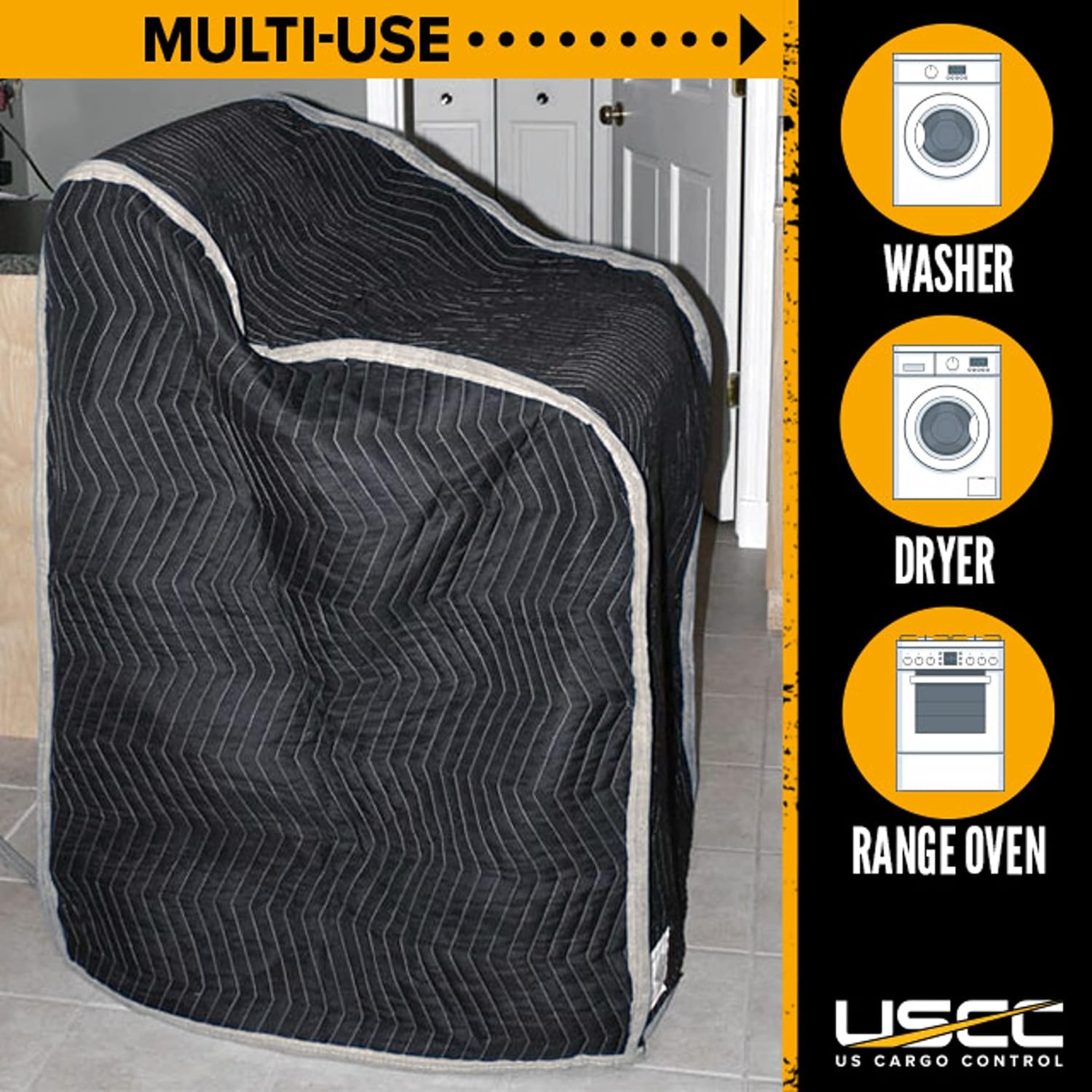 US Cargo Control Washer and Dryer Covers 30' x 46' (2-Pack), Quilted Washer Dryer Covers for Moving and Storage, Cotton/Polyester Furniture Pads for Moving and Storage, Can Use on Oven Ranges