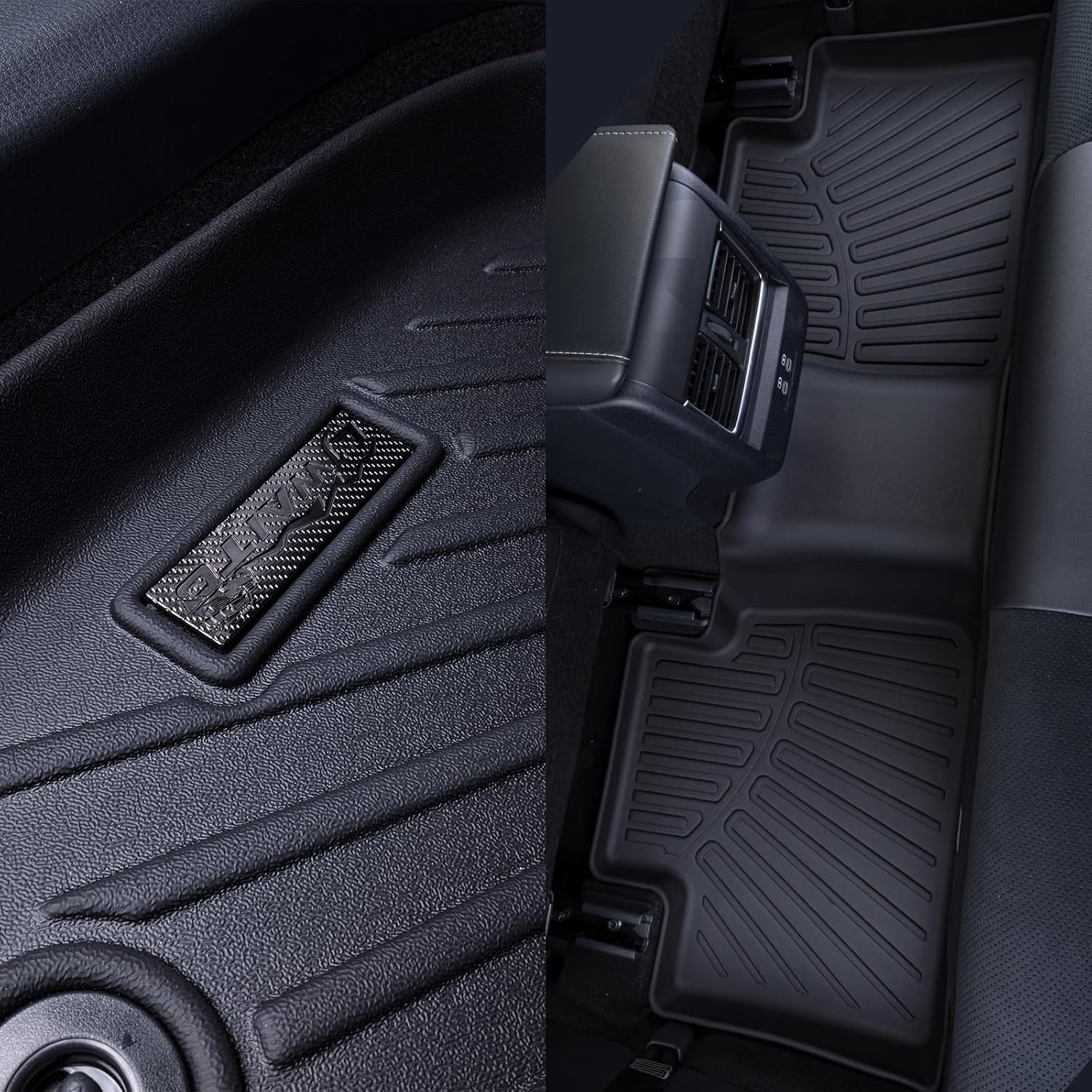Floor Mats & Cargo Liners & Backrest Mat for 2014-2019 Toyota Highlander 7&8 Seats TPE All Weather Protection Car Floor Mats with Trunk Mat Covering The Backrest