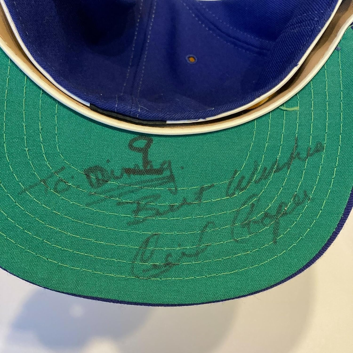 Cecil Cooper Signed 1980's Milwaukee Brewers Game Used Baseball Hat JSA COA - Autographed MLB Hats
