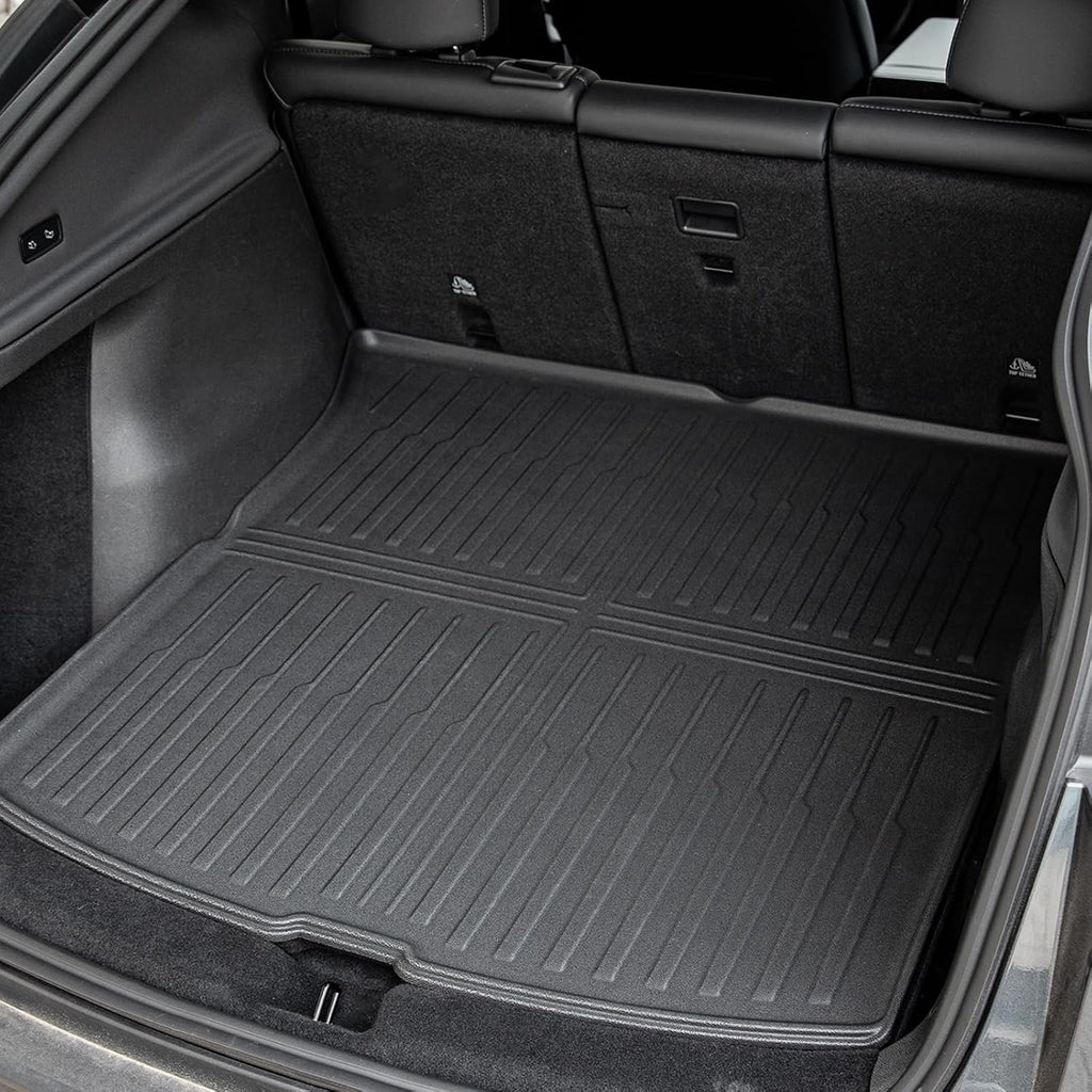 WEIZE Tesla Model Y Juniper Floor Mats 2025 2026, 11 PCS Full Set All Weather Non-Slip Floor Mats & Cargo Liners, Black Car Mats for Tesla Interior Accessories ((Not for Standard)