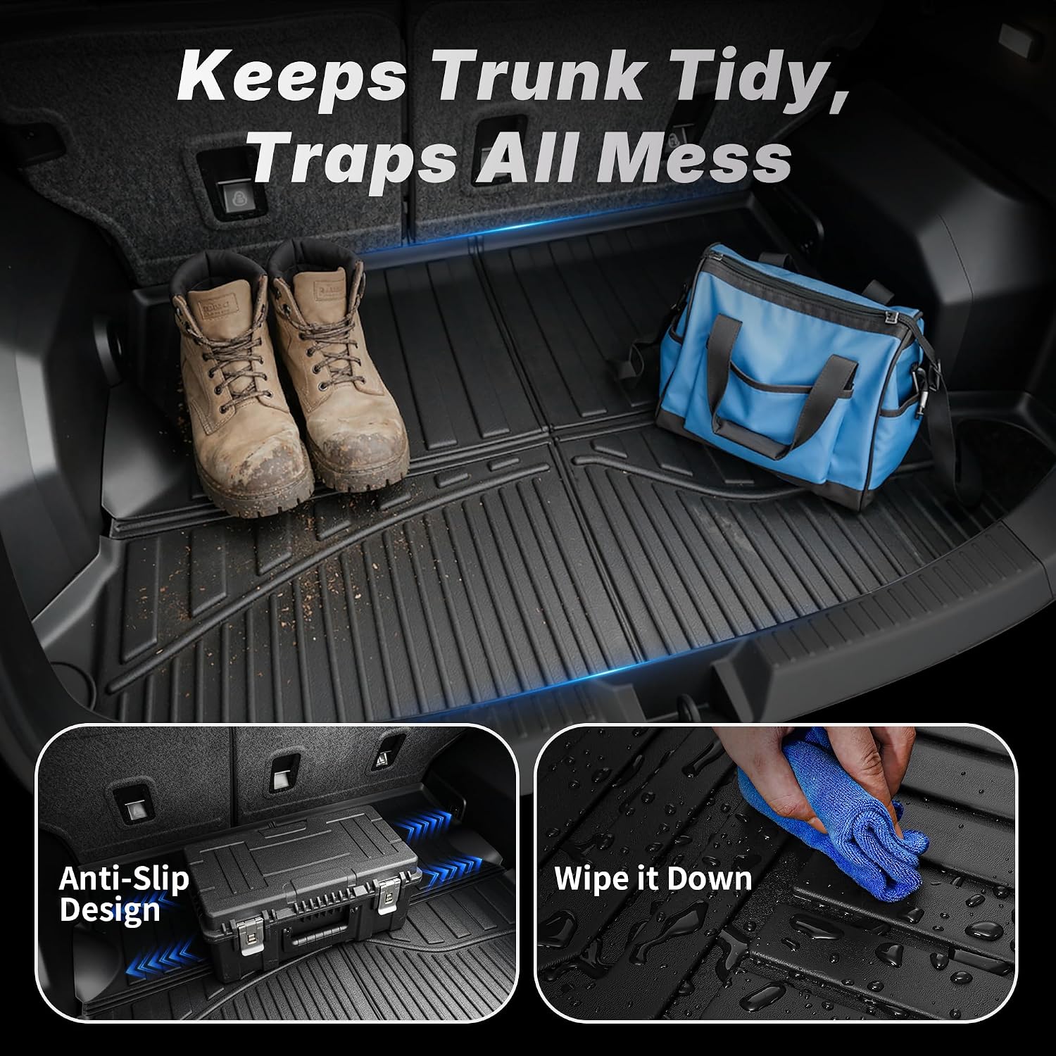 OEDRO Floor Mats Fit for 2026 2025-2022 11th Gen Honda Civic Sedan Sport/Touring/Si/EX/EX-L/LX, Custom Fit Gas/Hybrid, All Weather TPE Car Floor Liners Accessories, 1st and 2nd Row with Cargo Liner