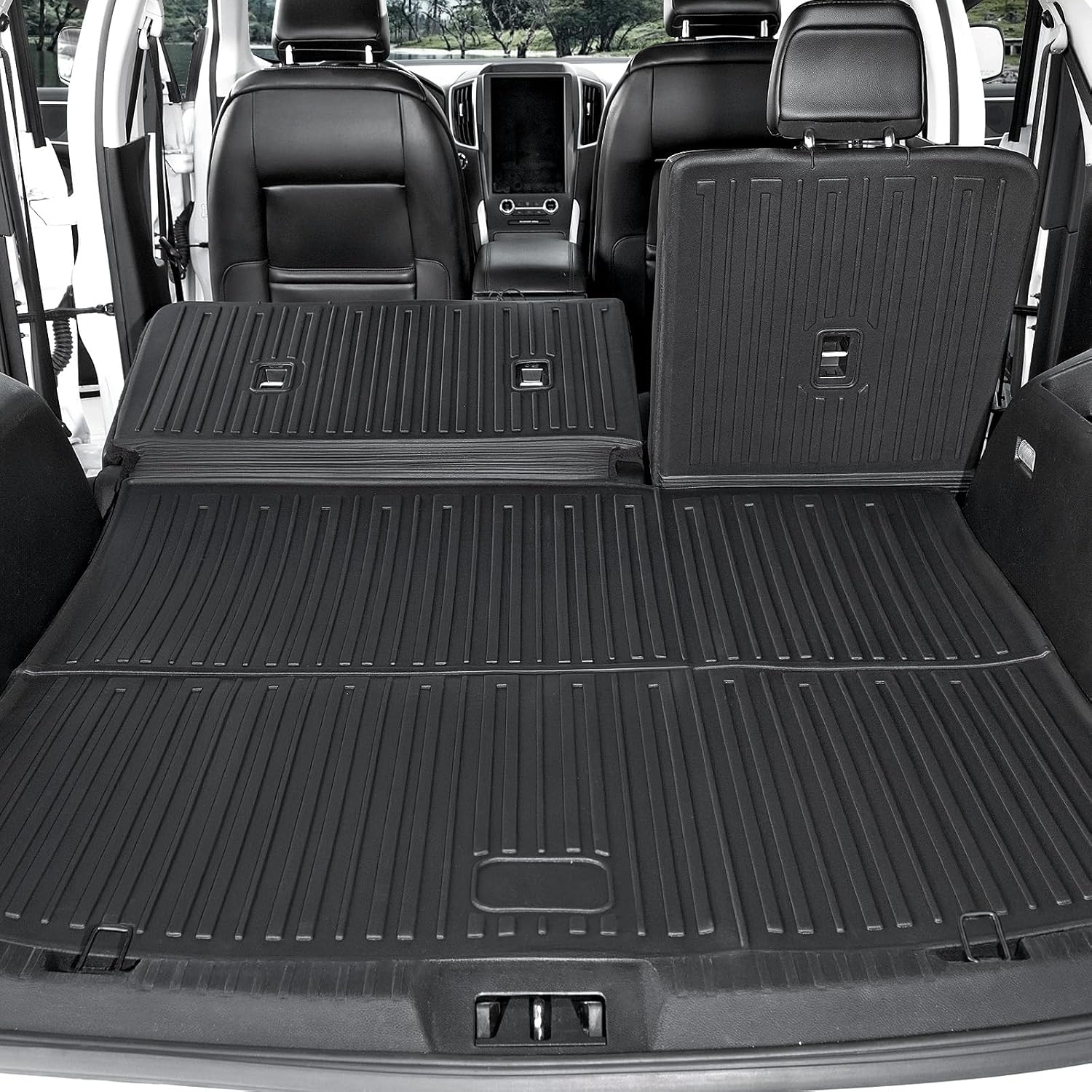 Floor Mats for Ford Edge 2015-2026, All Weather Floor Mats Trunk Cargo Liner with Backrest Protectors and Door Sill Guards Accessories, Full Coverage Set
