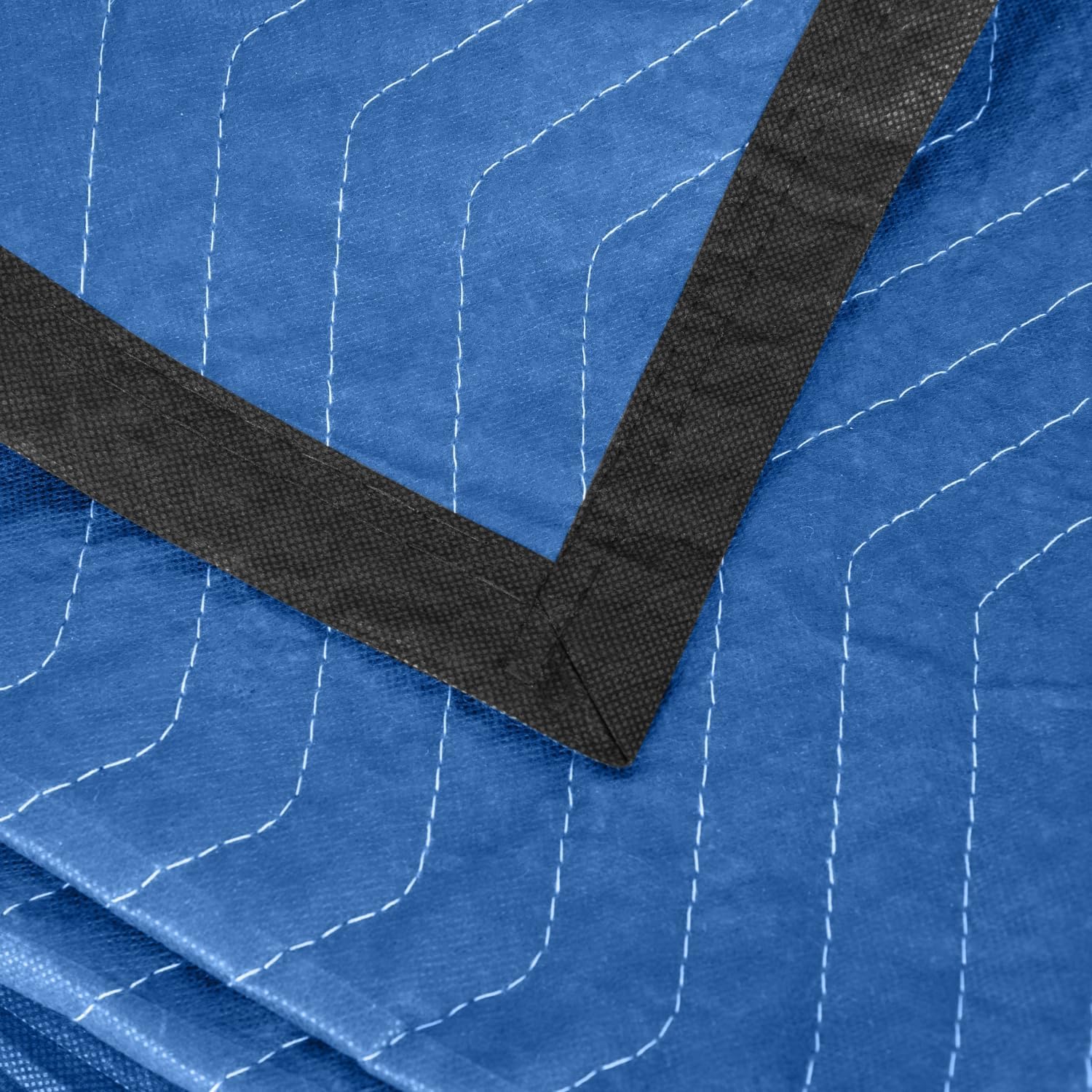 Moving Blankets 12 Packs, Extra Large 80'x72' Furniture Moving Pads, Reusable Packing Blankets, Professional Quilted Furniture Shipping & Storage Pads for Couch Desk Cabinet Appliances, Blue and Black