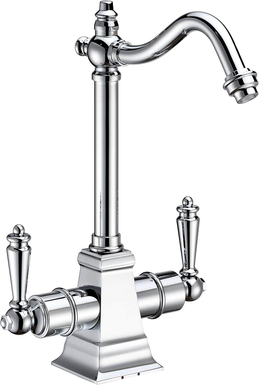 Whitehaus Collection WHFH-HC2011-C Forever Hot Point of Use Instant Cold Faucet with Traditional Spout and Self Closing Water Handle, Polished Chrome