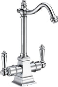 Whitehaus Collection WHFH-HC2011-C Forever Hot Point of Use Instant Cold Faucet with Traditional Spout and Self Closing Water Handle, Polished Chrome
