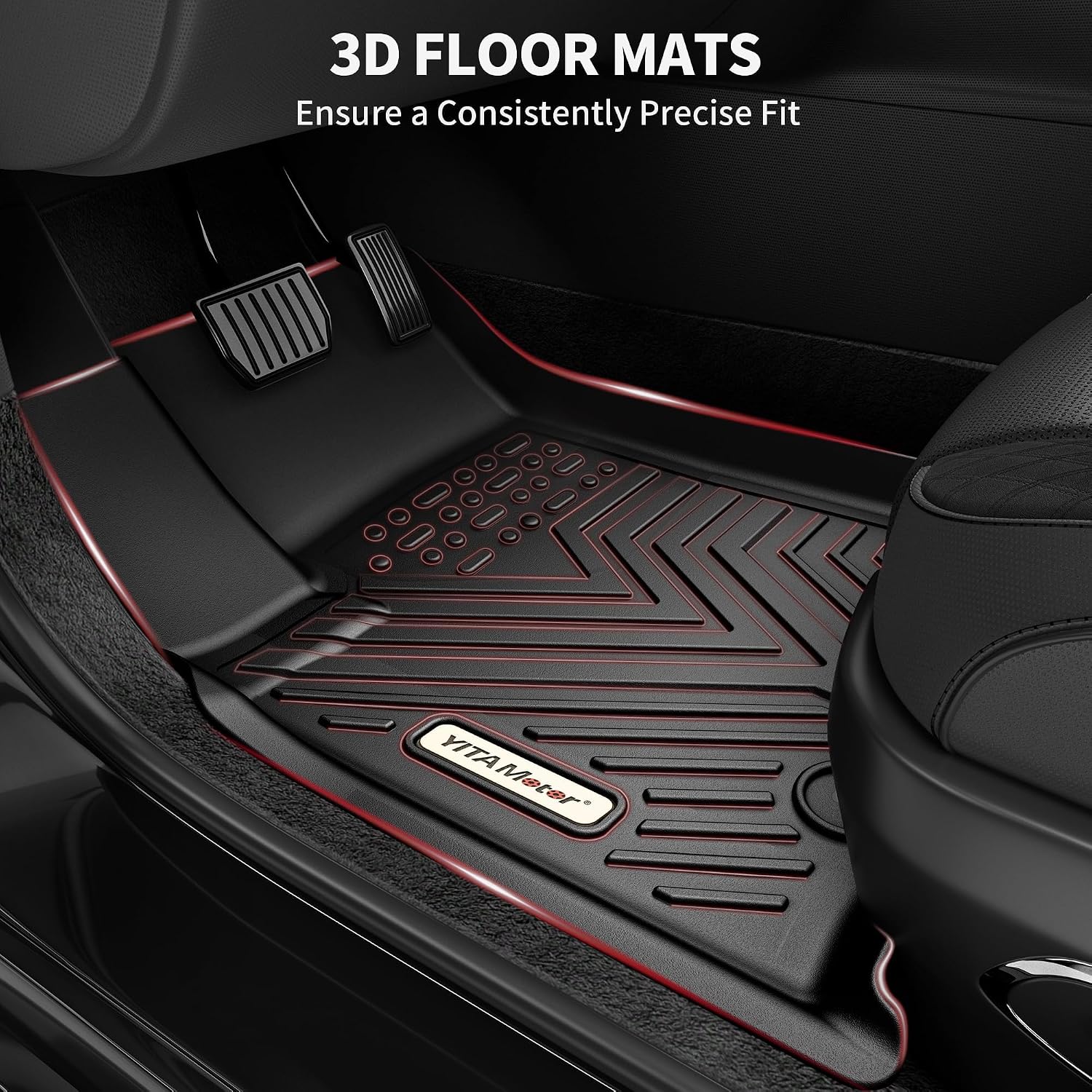 YITAMOTOR Floor Mats Fit for Honda Odyssey 2018-2026, All-Weather Floor Liners Set Custom Fit for Front 1st, 2nd & 3rd Row,Car Accessories Black
