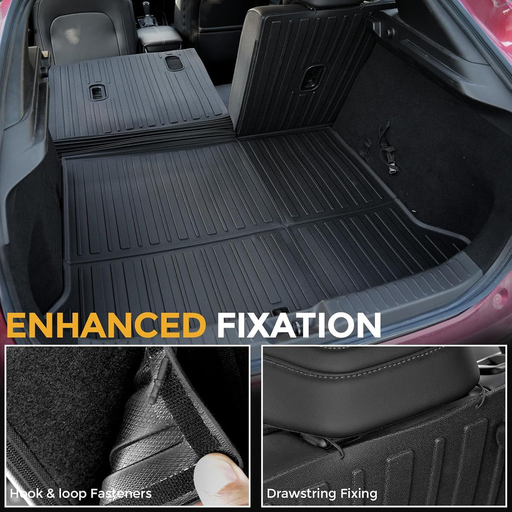 Floor Mats for Mazda CX-30 2020-2026, All Weather Floor Mats Trunk Cargo Liner with Backrest Protectors and Door Sill Guards Accessories, Full Coverage Set