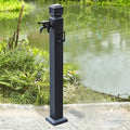 Garden Water Column Outdoor Post Faucet 304 Stainless Steel Vertical Square Water Dispenser Column with Floor Mounted Hydrant Water Tap Black