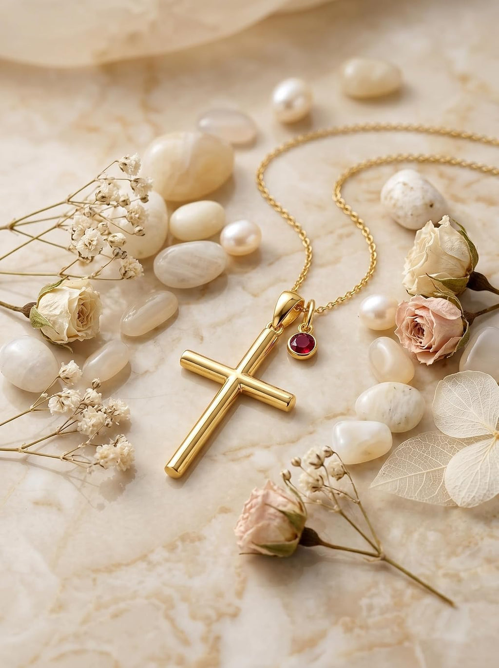 18K Gold Cross Pendant for Women Gold Cross Necklace 18K Gold Jewelry Religious Gift