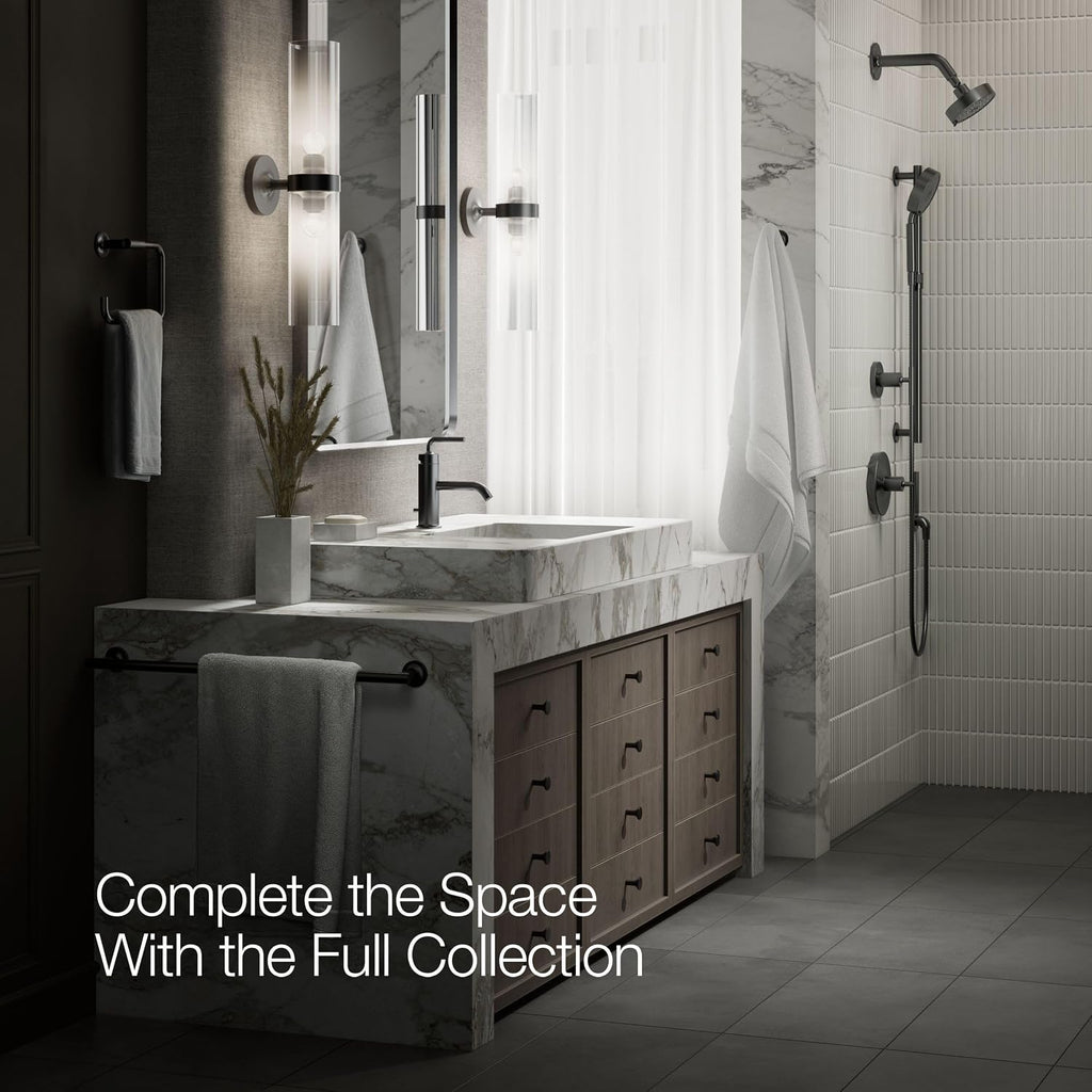 KOHLER K-14402-4A-BL Purist® Single-Handle Bathroom Sink Faucet, Straight Lever Handle, Bathroom Faucets, 1.2 GPM, Matte Black