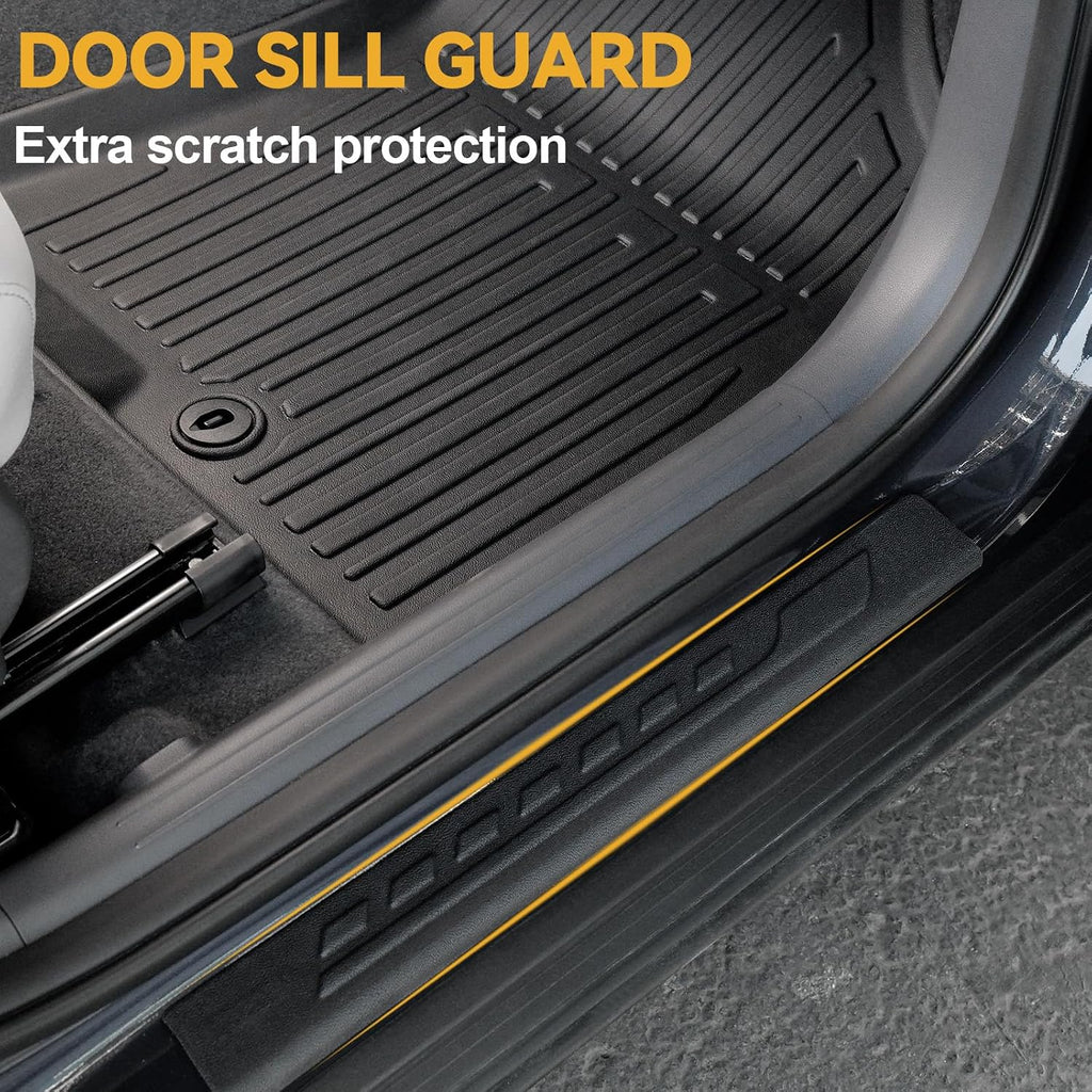 Floor Mats for Hyundai Kona Gas 2024-2026, All Weather Floor Mats Trunk Cargo Liner with Backrest Protectors and Door Sill Guards Accessories, Full Coverage Set