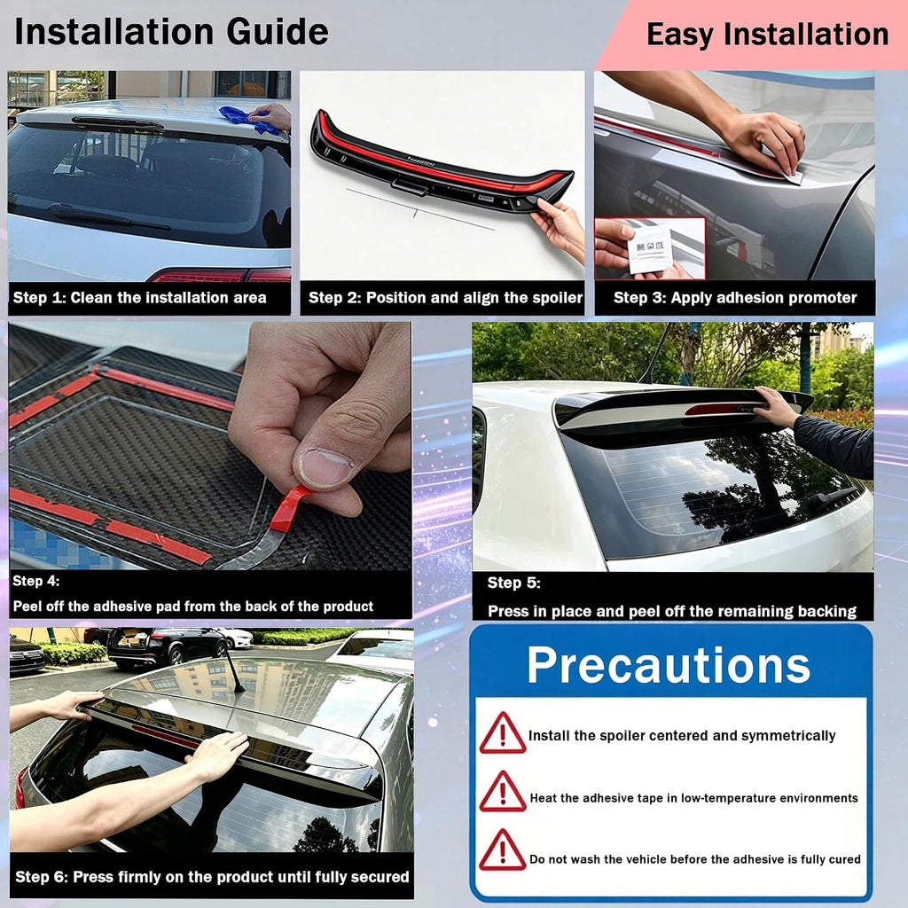 MUTUSAISI Rear Spoiler Roof Wing Fit for Honda CRV/CR-V 2017-2022 EX/EX-L/LX/Touring Top Wing Lip Exterior Accessories (Carbon Fiber Look)