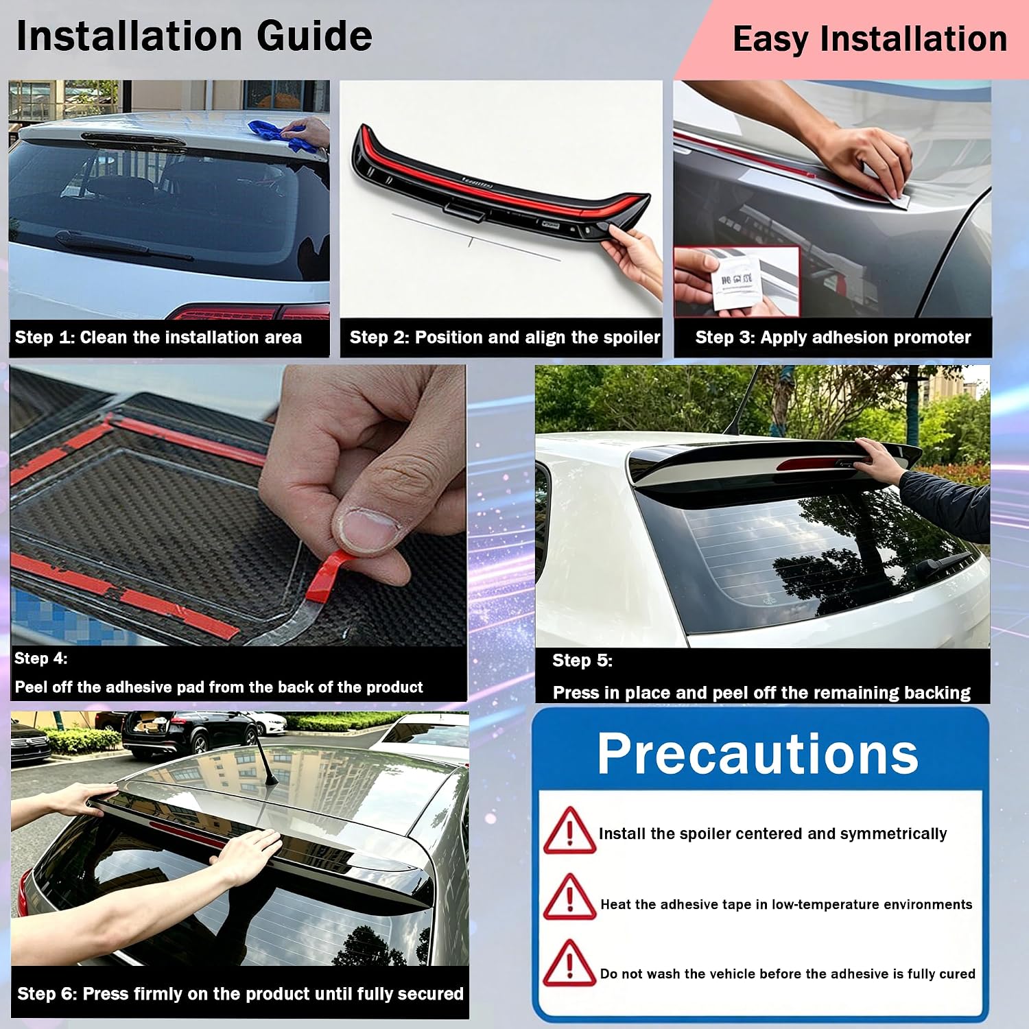 MUTUSAISI Rear Spoiler Roof Wing Fit for Honda CRV/CR-V 2017-2022 EX/EX-L/LX/Touring Top Wing Lip Exterior Accessories (Carbon Fiber Look)
