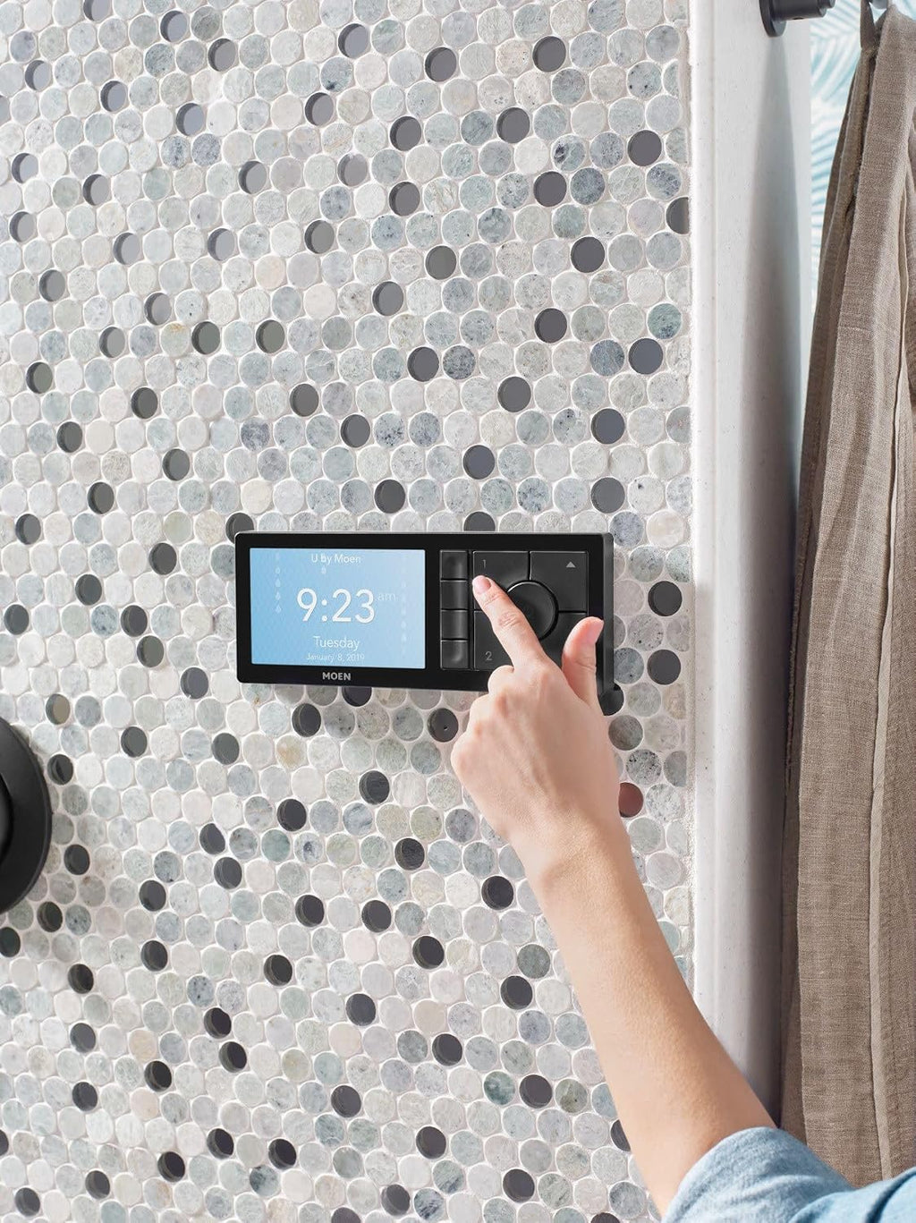 Moen Matte Black Smart Shower 2-Outlet Digital Water System Controller for Thermostatic Shower Valve, TS3302BL