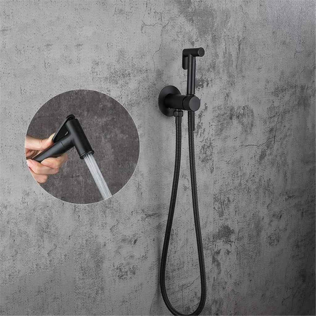 Black Bidet Faucet Washer Mixer Muslim Ducha Brass Higienica Cold and Hot Water Tap Crane Square Shower Spray