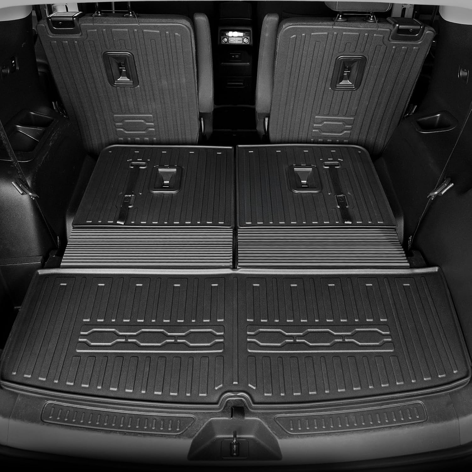 Floor Mats for 2017-2023 GMC Acadia 6 Passenger Captain Chairs All Weather Cargo Mat with Backrest Mat for 2023 GMC Acadia Denali Accessories
