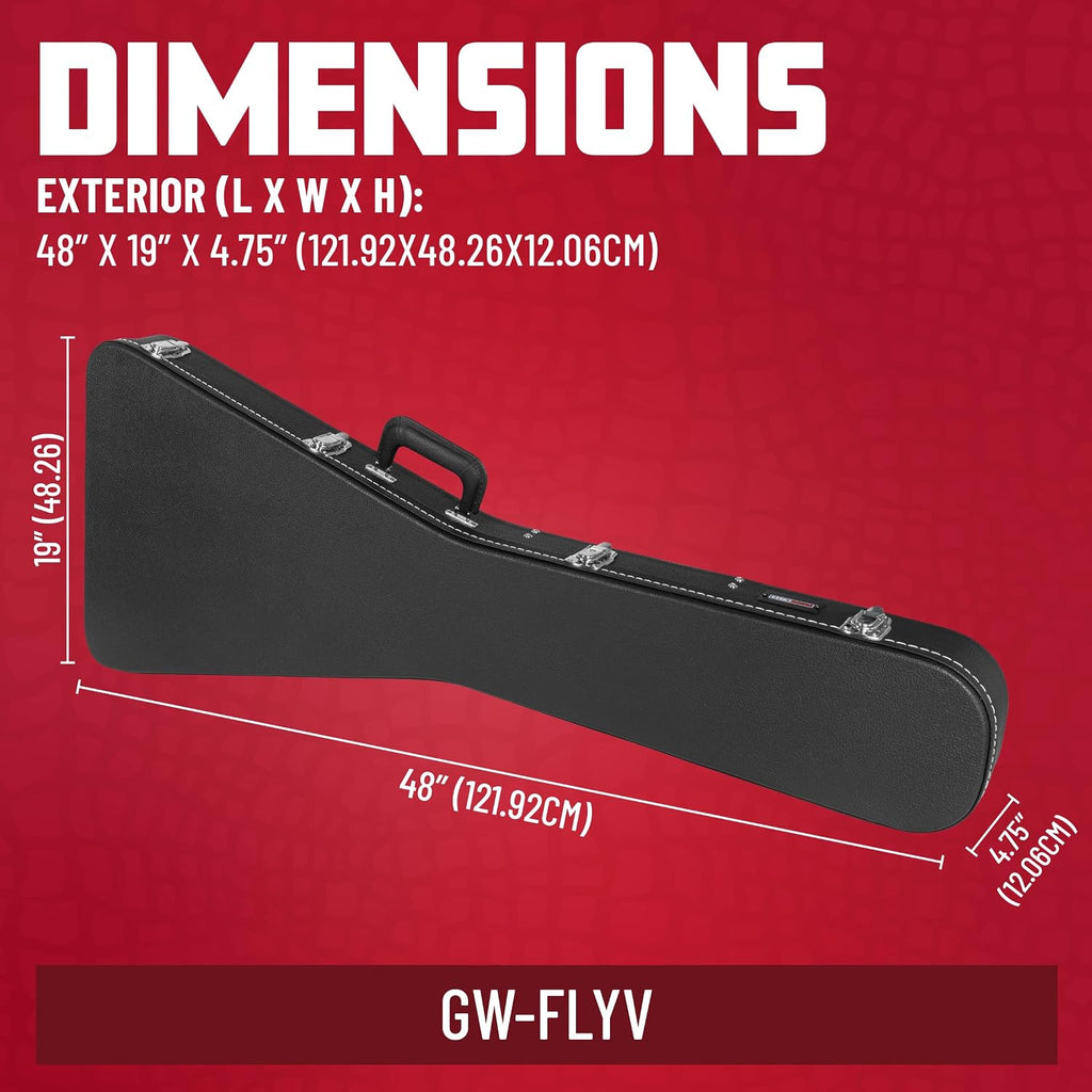 Gator Cases Deluxe Wood Case for Flying V Style Electric Guitars; (GW-FLYV)
