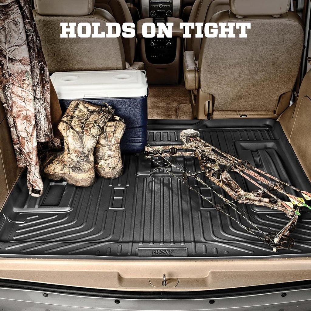 Husky Liners Weatherbeater Cargo Liner | Fits 2017-2023 GMC Acadia Behind (Excludes All Terrain Model) (to Back of 2nd Row Over Folded Flat 3rd Row) | Cargo, 1-pc. Black - 28141