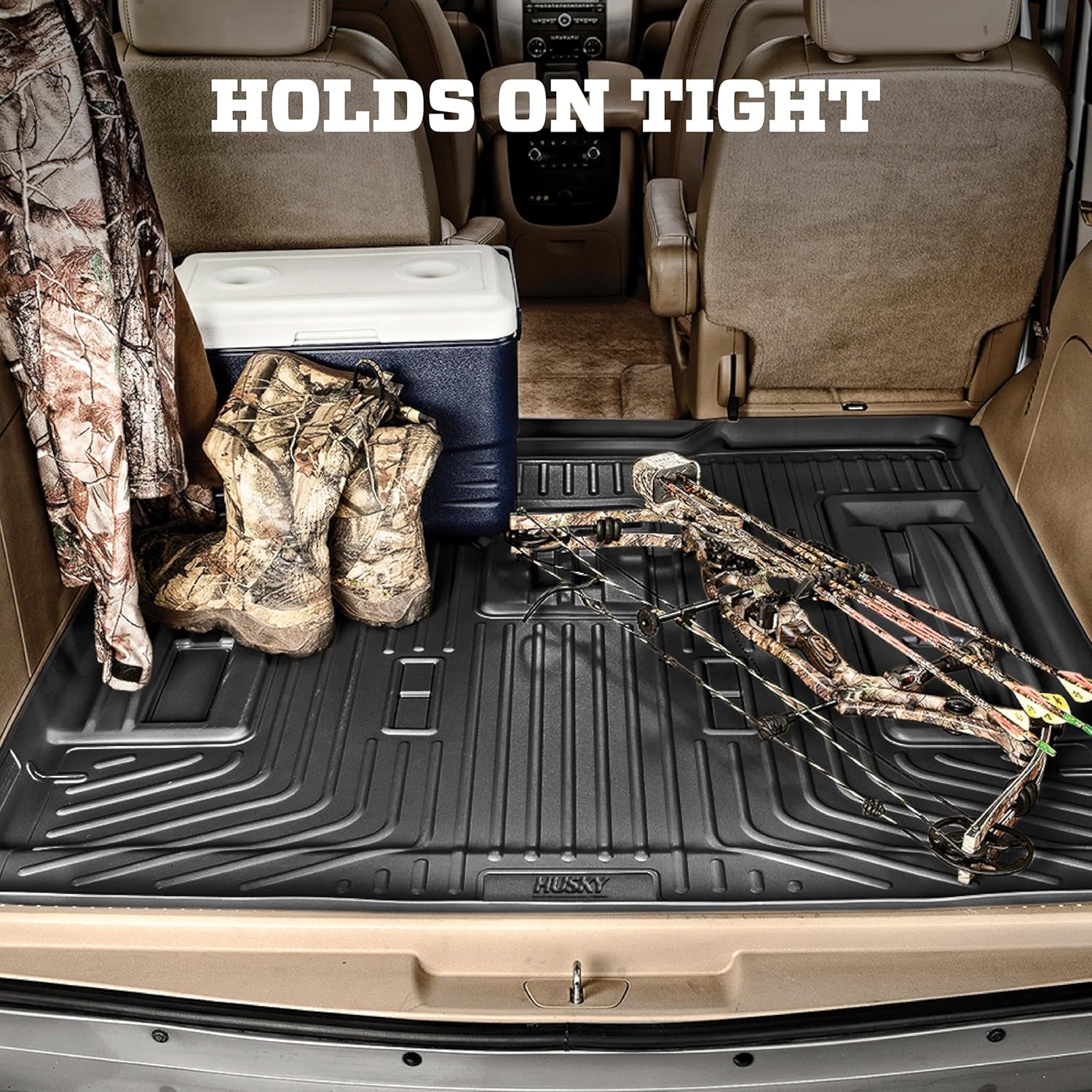 Husky Liners Weatherbeater Cargo Liner | Fits 2014-2019 Toyota Highlander (to Back of 2nd Row Over Folded Flat 3rd Row) | Cargo, 1-pc. Black - 25561