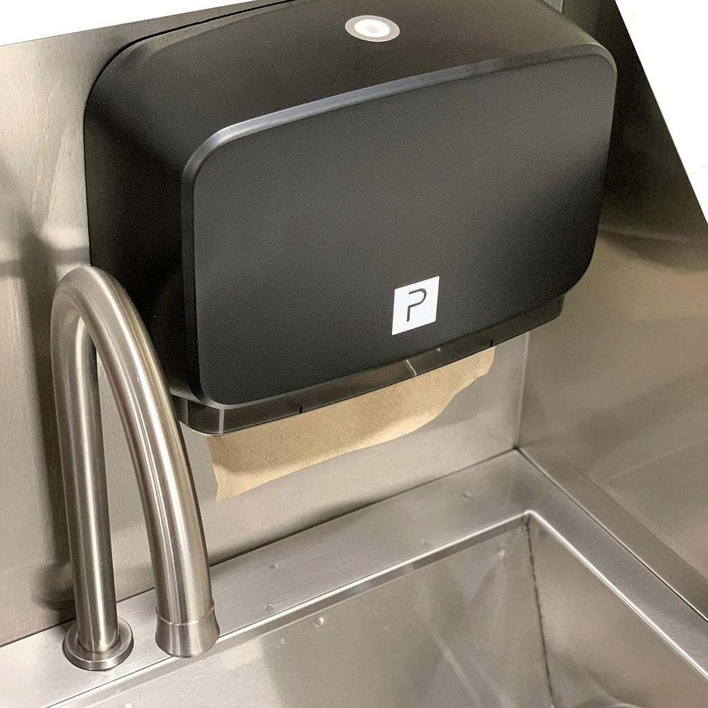 Pro Series Portable Handwashing Sink – All Stainless Steel, Indoor Outdoor, 5 Gallon (19L) Water Tanks, Wheels, Soap and Towel Dispensers, Gooseneck Faucet
