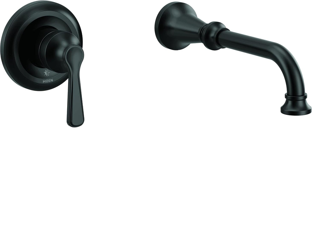 Colinet Matte Black Single Handle Wall Mount Tub Filler High Flow Tub Faucet with 10' Spout Reach, WTS44501BL