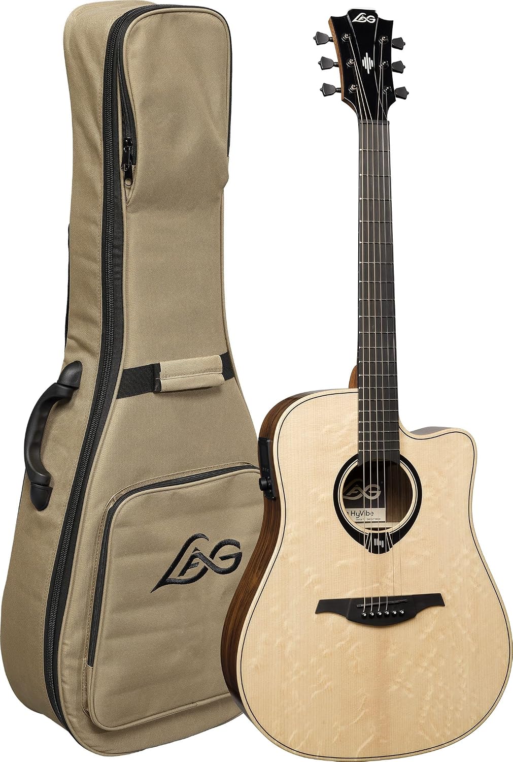 LAG Guitars HyVibe 30 Dreadnought Cutaway Gloss HV30DCE