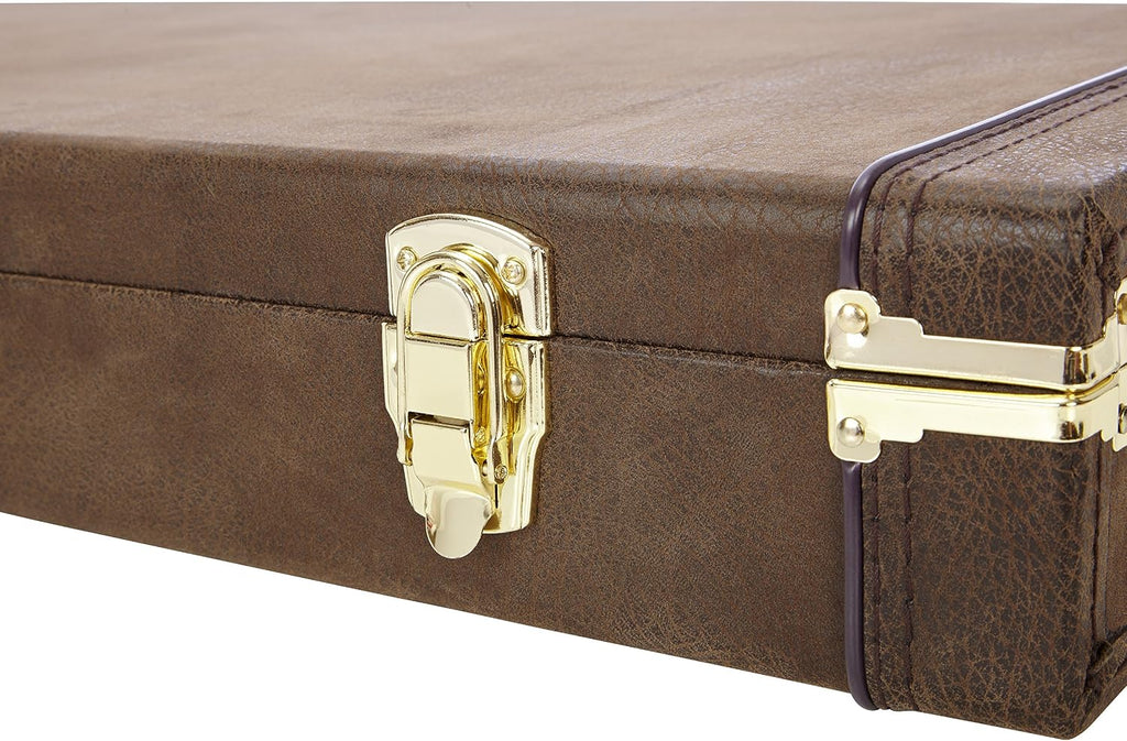 Gator Cases Deluxe Wood Case for Electric Guitars, Vintage Brown Exterior (GW-ELEC-VIN)