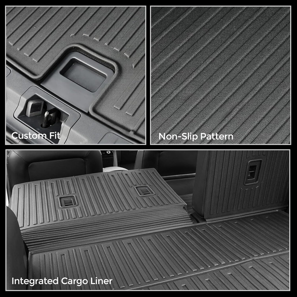 Floor Mats for Ford Escape 2020-2026, All Weather Floor Mats Trunk Cargo Liner with Backrest Protectors and Door Sill Guards Accessories, Full Coverage Set (Not fit Hybrid Model)