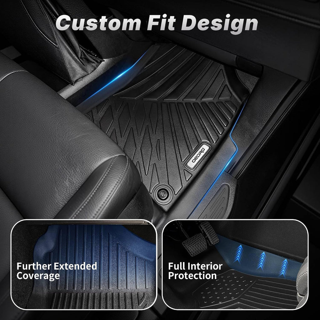OEDRO Floor Mats Set Fit for 2017-2022 Honda CR-V (NOT for Hybrid), TPE All-Weather Custom Fit for Front, Rear & Cargo Mat in Upper(Highest) Position, Honda CRV Mats Accessories, Black