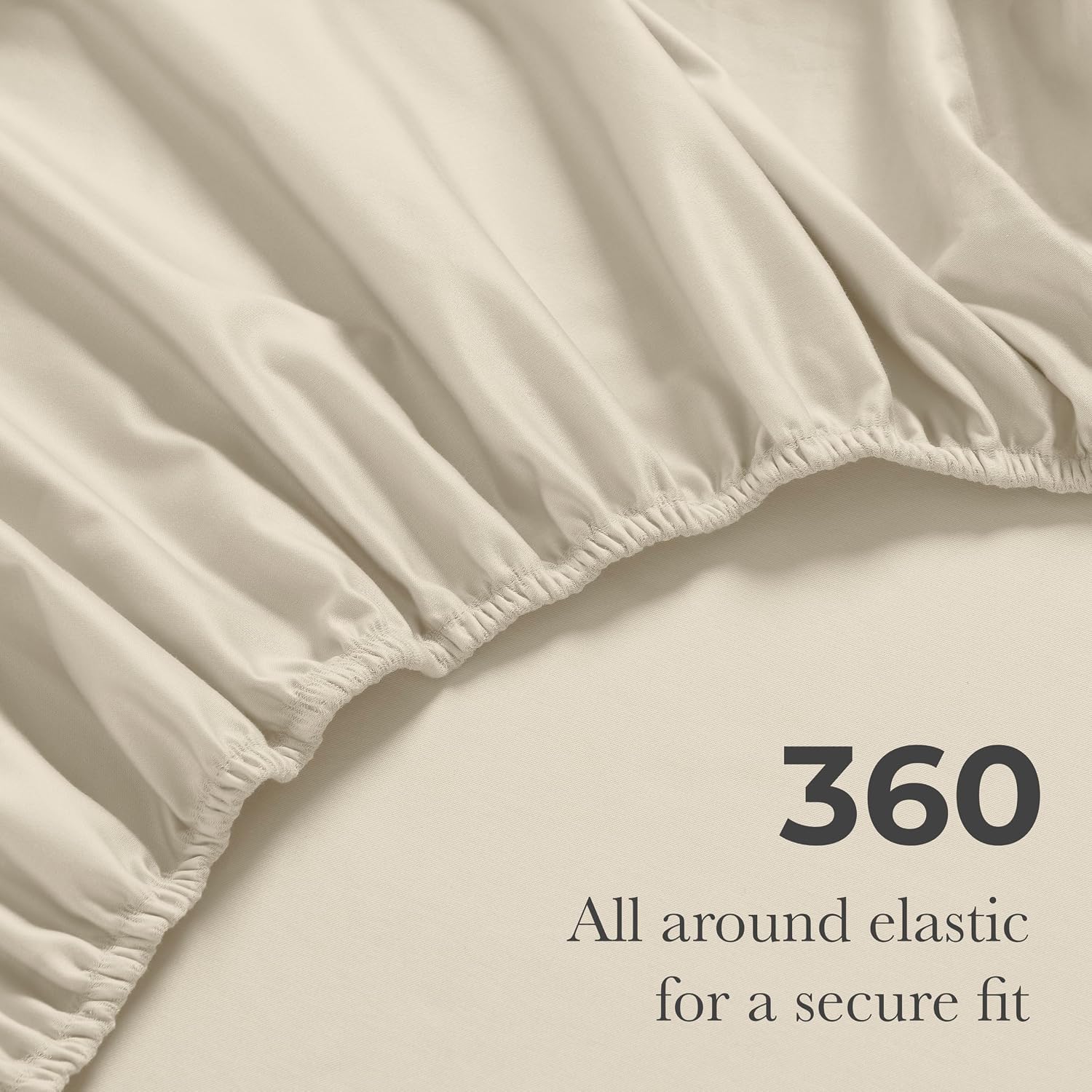 Superior Egyptian Cotton 4 Piece Sheet Set, 650 Thread Count, Modern Design, Sustainable Sheets, Ultra-Soft Basics, Solid, Deep Pocket Fitted Sheet, Flat Sheet, Pillowcases, California King, Ivory