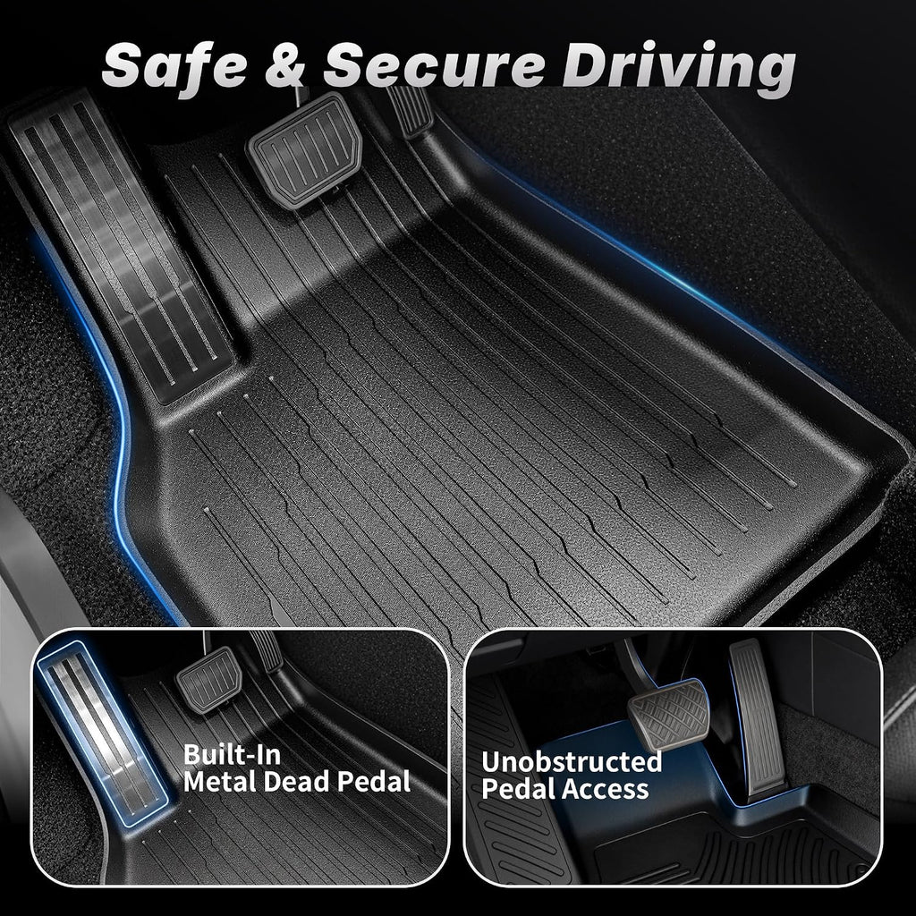 OEDRO Floor Mats for 2025 2026 Tesla New Model Y Juniper, All Weather TPE Car Floor Liners with Front Rear Cargo Liner and Seatback Cover Protector Accessories, 1st and 2nd Row with Backrest Mats