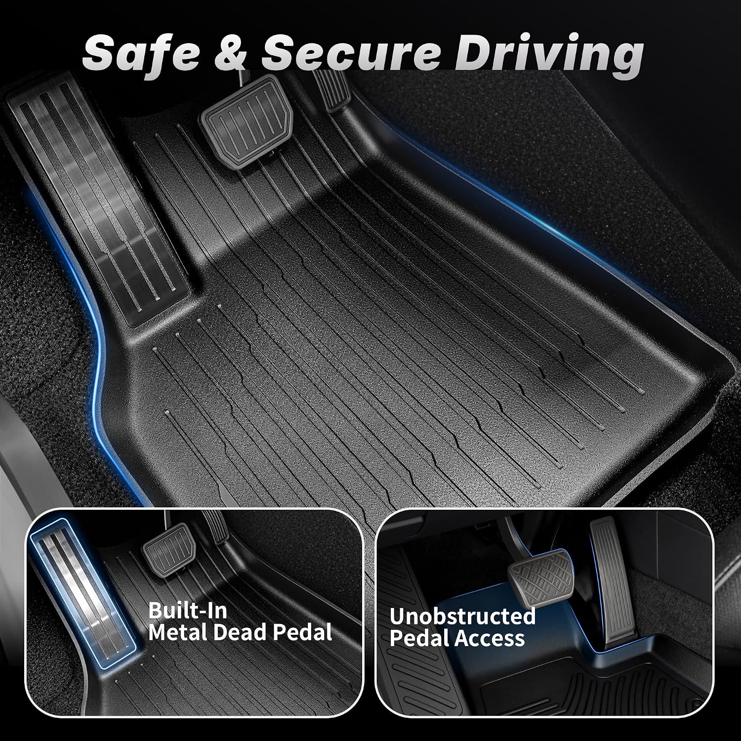 OEDRO Floor Mats for 2025 2026 Tesla New Model Y Juniper, All Weather TPE Car Floor Liners with Front Rear Cargo Liner and Seatback Cover Protector Accessories, 1st and 2nd Row with Backrest Mats