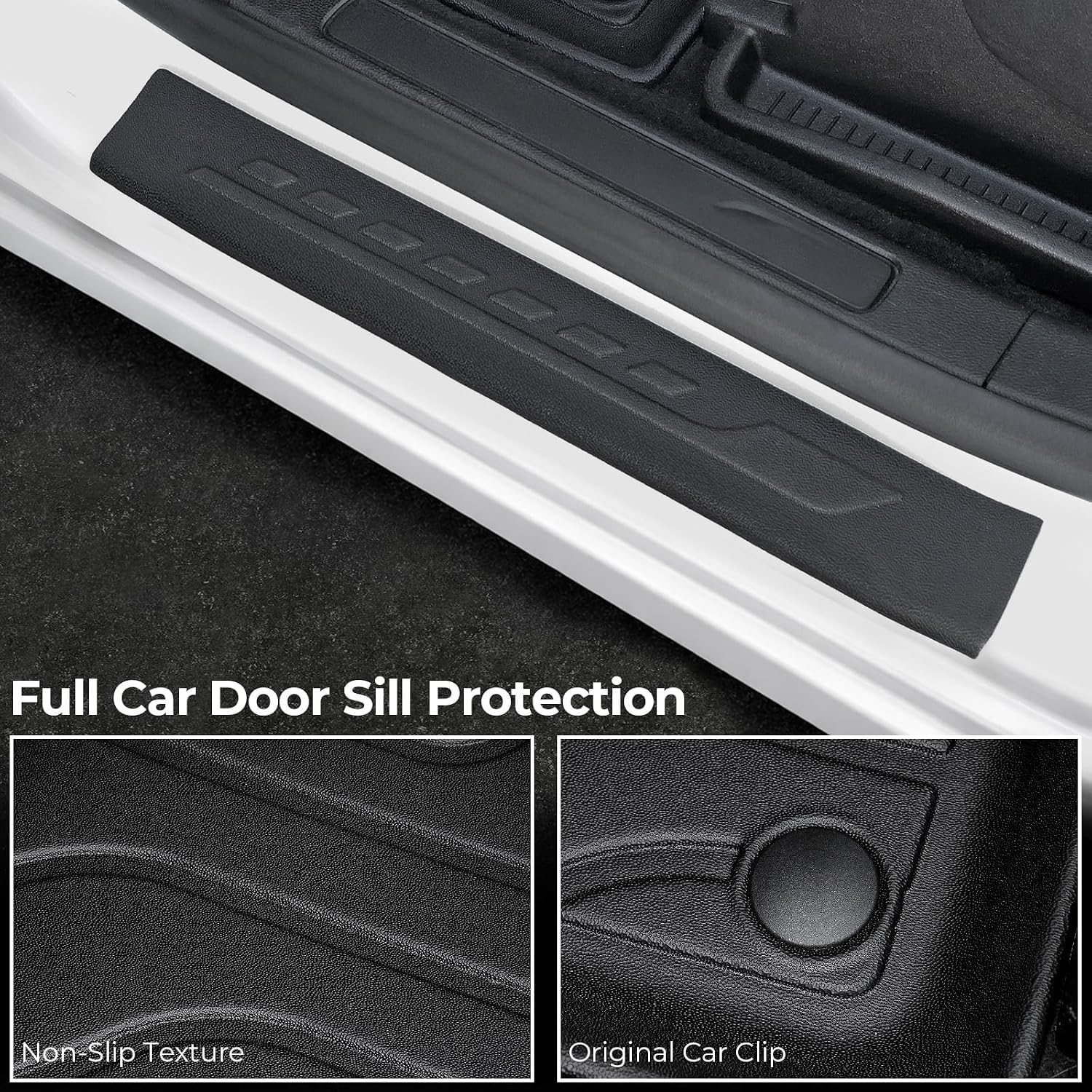 Floor Mats for Ford Edge 2015-2026, All Weather Floor Mats Trunk Cargo Liner with Backrest Protectors and Door Sill Guards Accessories, Full Coverage Set