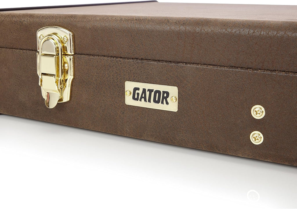 Gator Cases Deluxe Wood Case for Electric Guitars, Vintage Brown Exterior (GW-ELEC-VIN)