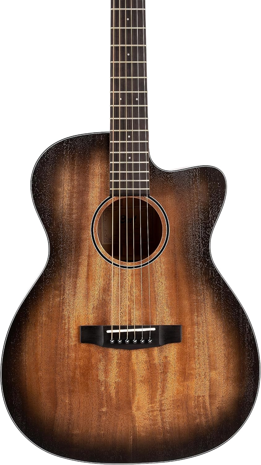 Cort Core Series OC Mahogany Acoustic-Electric Guitar. Open Pore Black Burst