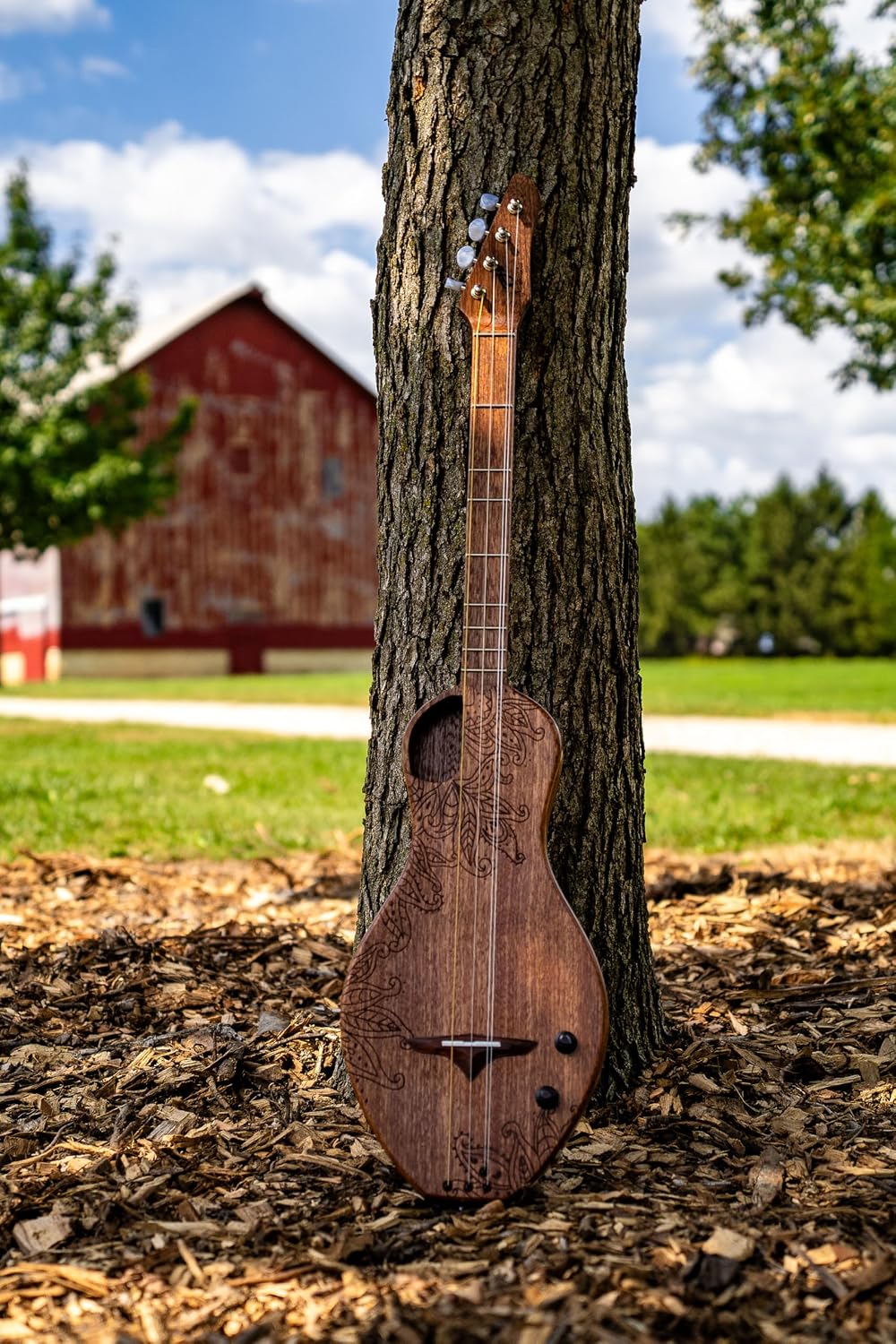 Boondocker D2 Sapele Dulcimer Electric/Acoustic 4-String w/Henna Top
