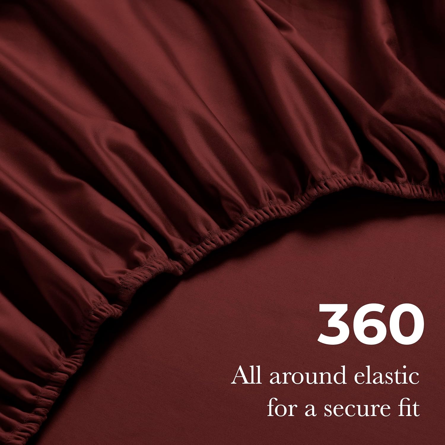 Superior Egyptian Cotton 4 Piece Sheet Set, 650 Thread Count, Eco-Friendly, Sustainable Sheets, Ultra-Soft Basics, Solid, Deep Pocket Fitted Sheet, Flat Sheet, Pillowcases, California King, Burgundy