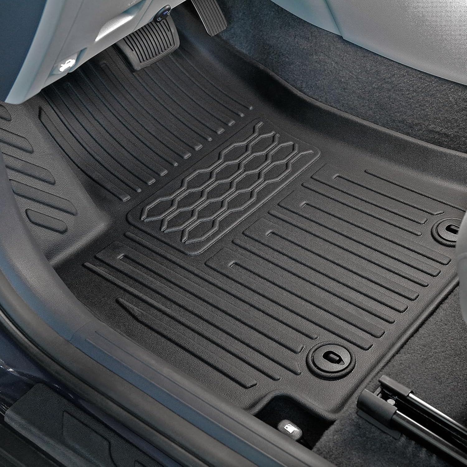 Floor Mats for Hyundai Kona Gas 2024-2026, All Weather Floor Mats Trunk Cargo Liner with Backrest Protectors and Door Sill Guards Accessories, Full Coverage Set
