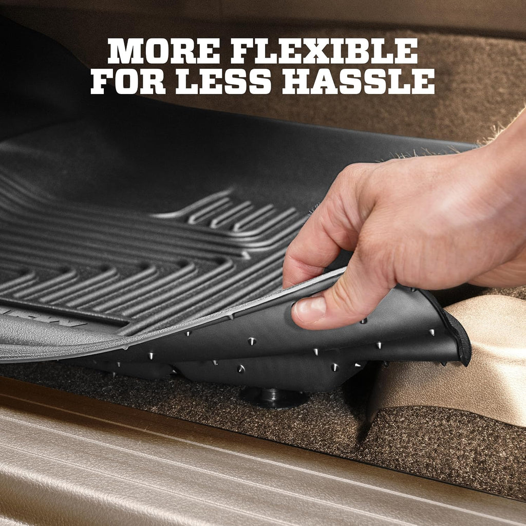 Husky Liners Weatherbeater Floor Mats | Fits 2008-2012 Honda Accord 4 Door | Front & 2nd Row, 3-pc Black - 98401