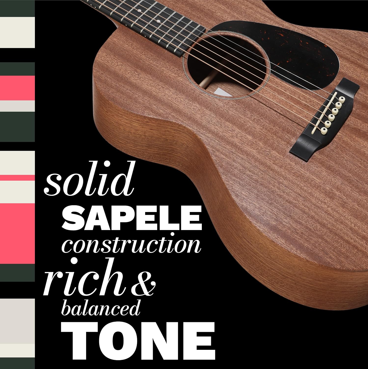 MARTIN 000Jr-10E Sapele Special Acoustic Guitar Bundle (Guitar Only)