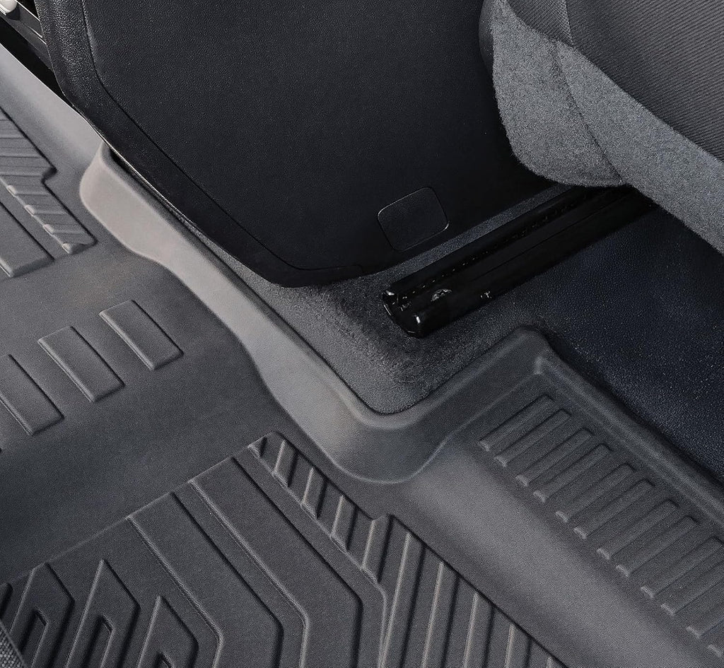 Floor Mats Set for 2024-2026 Chevy Traverse & GMC Acadia & 2025-2026 Buick Enclave, with 2nd Row Kick Mats, Only for 7 Seats Captain Chairs, All Weather TPE Cargo Liner Door Sill Accessories