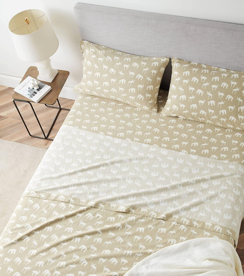 Eddie Bauer - Twin Sheets, Cotton Flannel Bedding Set, Brushed for Extra Softness, Cozy Home Decor (Buckhead Ridge, Twin)