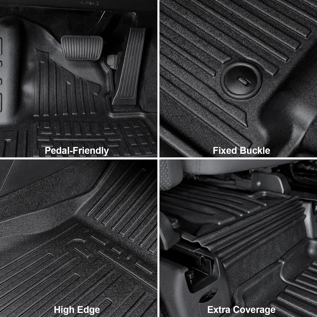Floor Mats for Hyundai Santa Fe 2024-2026, All Weather Floor Mats Trunk Cargo Liner with Backrest Protectors Accessories, Full Coverage Set (Fit 6/7 Seats)