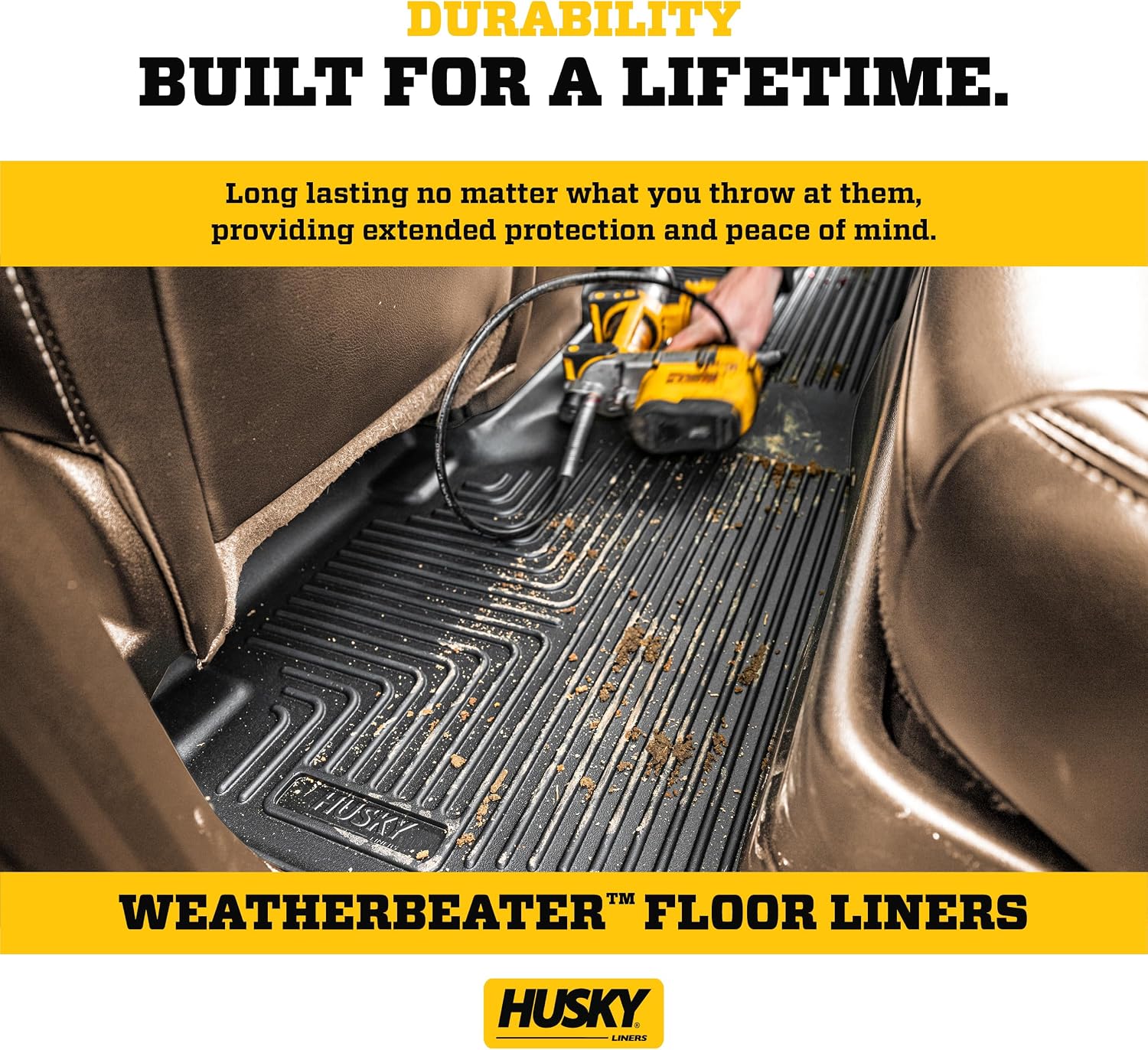 Husky Liners Weatherbeater Frunk Liner | Fits 2022-2026 Ford F-150 Lightning | Frunk, 1-pc. Black - 43341